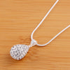 Charms Beautiful  AAA Zircon 925 Stamped Silver Drop-Shaped Pendant Necklace For Women party Jewelry Gifts