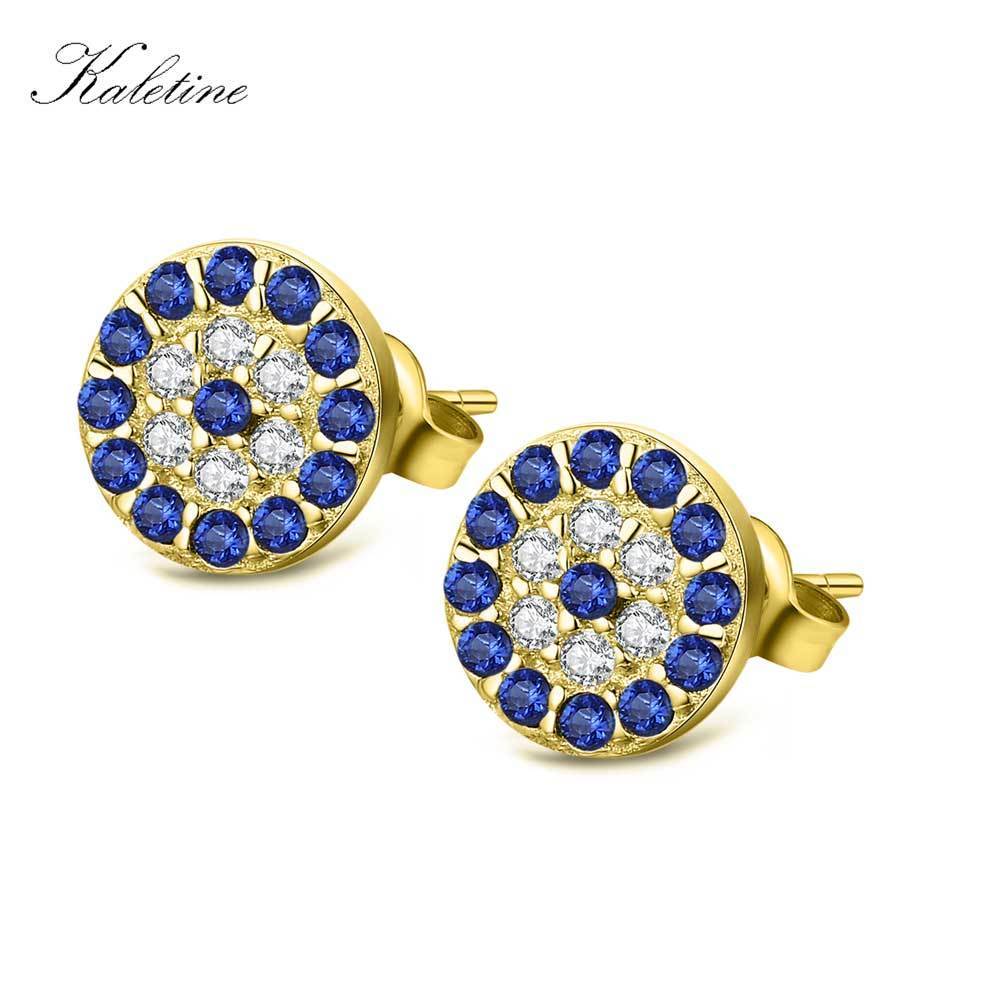 Charms Pure 925 Sterling Silver CZ Crystal Lucky Turkey Tiny Stud Earring Yellow Rose Gold Color Women Jewelry KLTE008