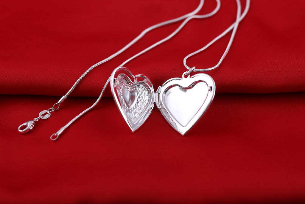 Charms designer 925 Stamped Silver trend Heart photo frame Pendant Necklace for woman party Jewelry Holiday Gifts
