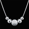 Charms wedding party silver color cute lady bead women necklace jewelry silver jewelry cute beads chain necklace LN019