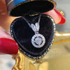 Classic Round Diamond Pendant Necklace OL Zircon Clavicle Chain for Women Engagement Banquet Jewelry Gifts