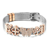 Classic Stainless Steel Watch Belt Mesh Bracelet Micro Pave CZ Crystal Butterfly Charm Bracelets Party Wedding Jewelry