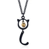 Collar de cola de zorro de mariquita para mujer y hombre, Gargantilla de cadena dorada, joyería para niños y niñas, regalo de gato negro, accesorios