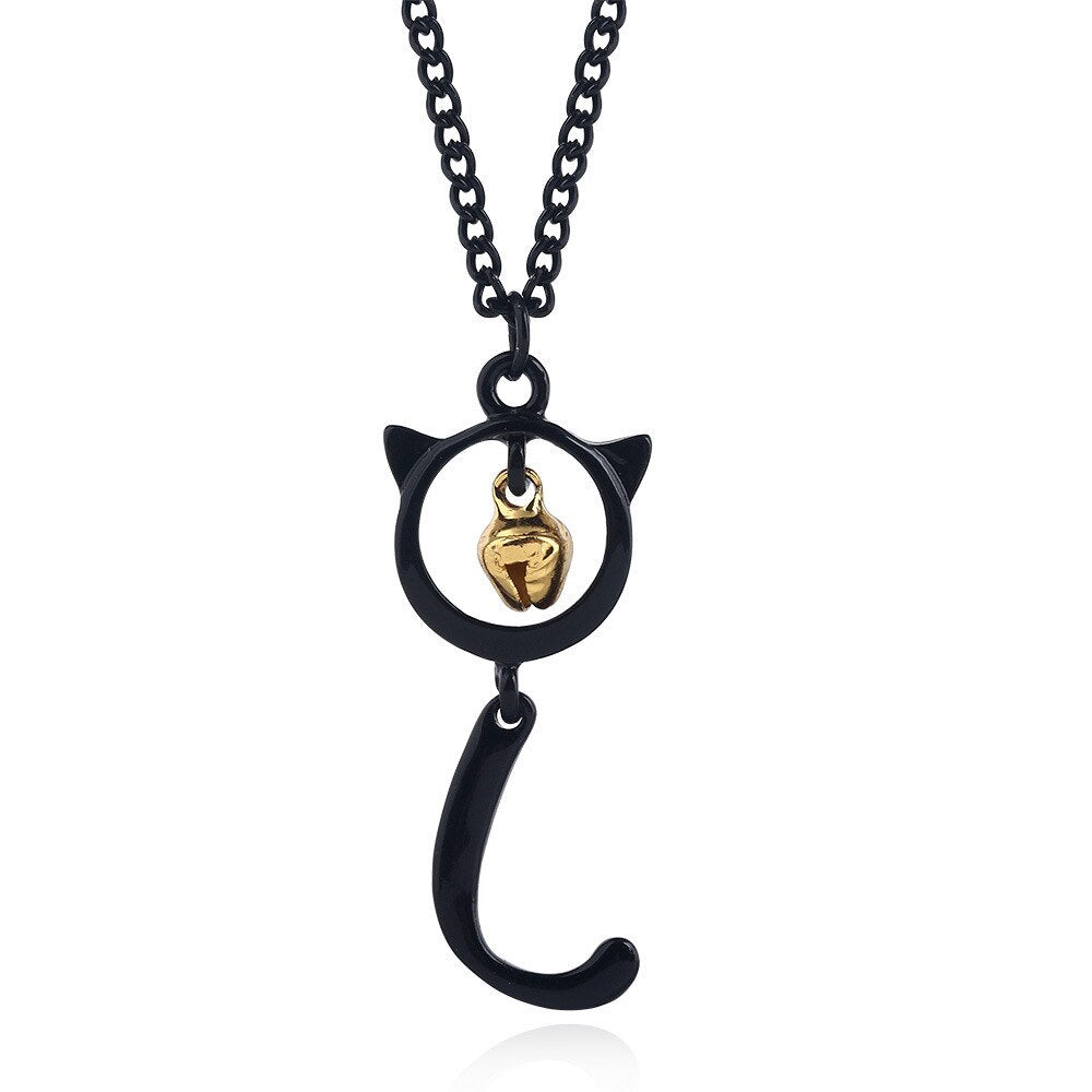 Collar de cola de zorro de mariquita para mujer y hombre, Gargantilla de cadena dorada, joyería para niños y niñas, regalo de gato negro, accesorios