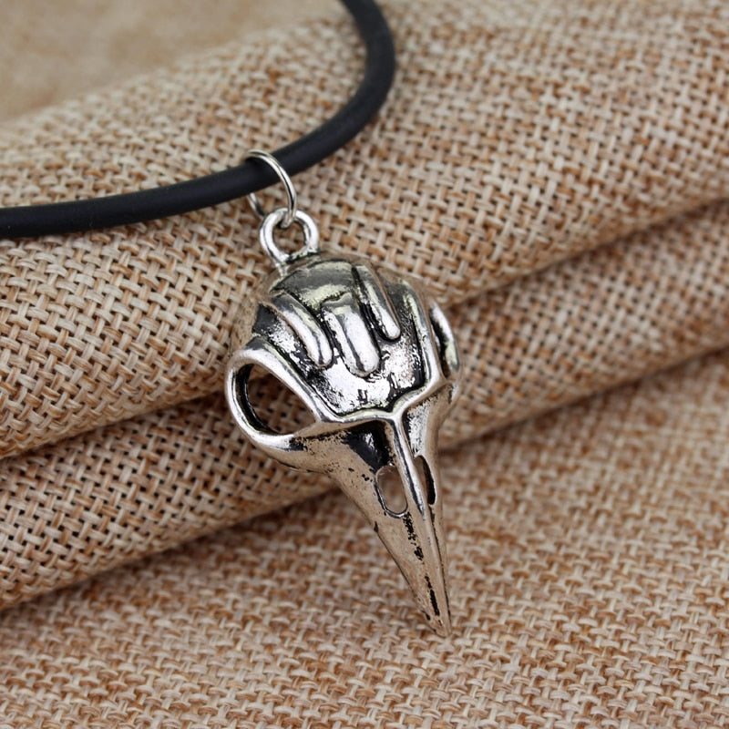 Cosplay Movie Jewelry Vintage Bird Skull Pendant Raven Bellatrix Crow Lestrange Necklace Gothic Style for Men Women Gift