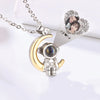 Creative Spaceman Couple Necklace 100 Languages I Love You Projection Pendant Necklace Lover Engagement Valentines Day Jewelry