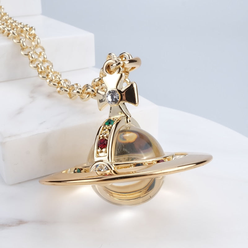 Crystal Glass Bead Saturn Necklace Anime Figure Okazaki Shinnichi/Honjo Ren NANA Manga Necklace  Cosplay chains Jewelry Gift