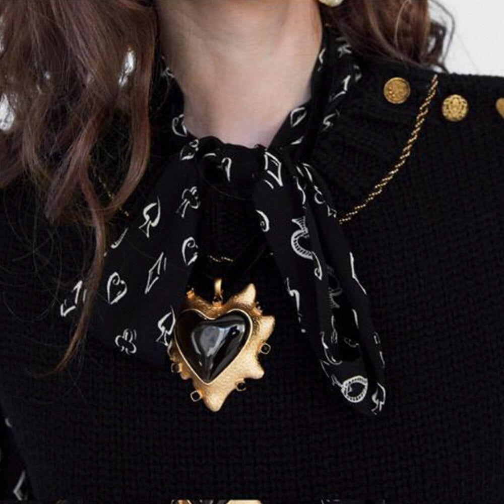 DIEZI Vintage Bohemia Big Heart Choker Necklaces For Women 2021 Statement Collar Necklaces Pendant Wedding Party Gifts