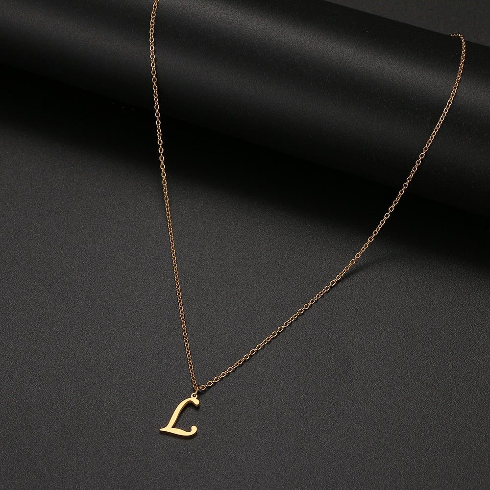 DOTIFI For Women A-Z Alphabet Letter Pendant Necklaces Personalization Stainless Steel Necklace Glamour Jewelry
