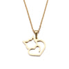 DOTIFI Stainless Steel Necklace For Women Lover's Gold And Silver Color Cat Exquisite Pendant Necklace Engagement Jewelry