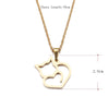 DOTIFI Stainless Steel Necklace For Women Lover's Gold And Silver Color Cat Exquisite Pendant Necklace Engagement Jewelry