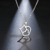 DOTIFI Stainless Steel Necklace For Women Lover's Gold And Silver Color Cat Exquisite Pendant Necklace Engagement Jewelry