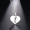 DOTIFI Stainless Steel Necklace For Women Man Broken Heart Choker Pendant Necklace Engagement Jewelry