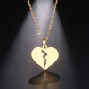 DOTIFI Stainless Steel Necklace For Women Man Broken Heart Choker Pendant Necklace Engagement Jewelry