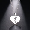 DOTIFI Stainless Steel Necklace For Women Man Broken Heart Choker Pendant Necklace Engagement Jewelry