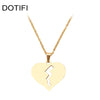 DOTIFI Stainless Steel Necklace For Women Man Broken Heart Choker Pendant Necklace Engagement Jewelry