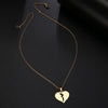DOTIFI Stainless Steel Necklace For Women Man Broken Heart Choker Pendant Necklace Engagement Jewelry