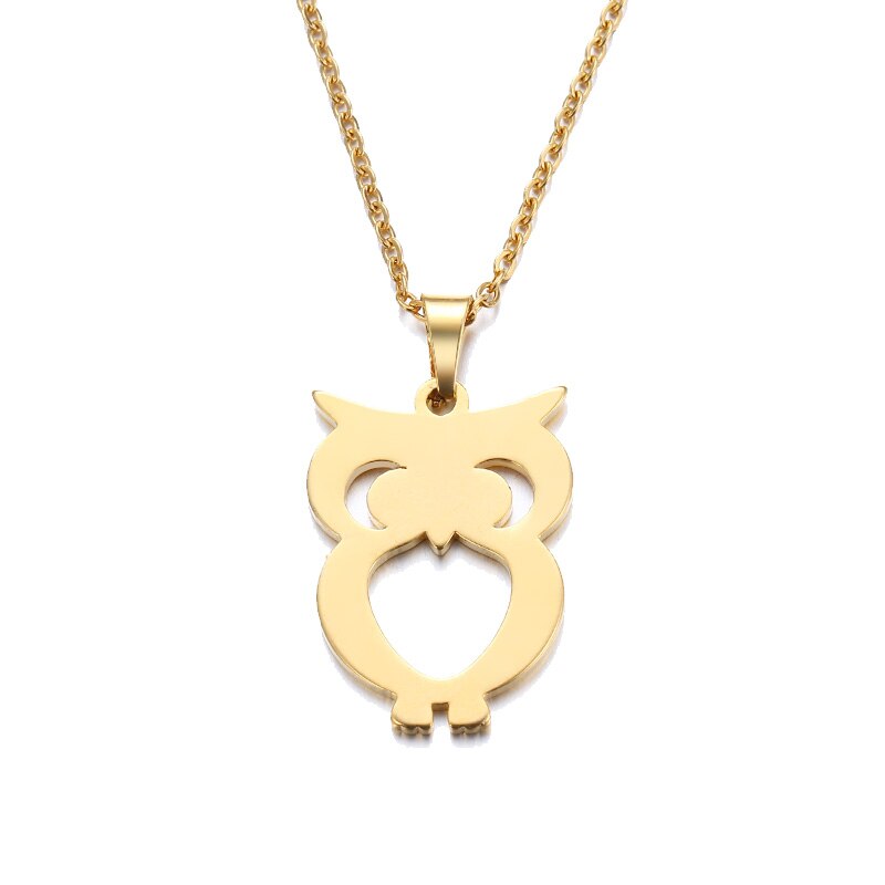 DOTIFI Stainless Steel Necklace For Women Man Lover's Owl Gold And Silver Color Pendant Necklace Engagement Jewelry