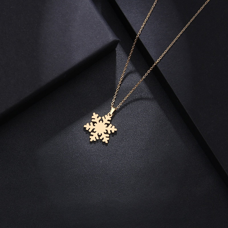 DOTIFI Stainless Steel Necklace For Women Man Lover's Snow Gold And Silver Color Pendant Necklace Engagement Jewelry
