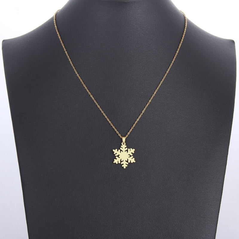 DOTIFI Stainless Steel Necklace For Women Man Lover's Snow Gold And Silver Color Pendant Necklace Engagement Jewelry
