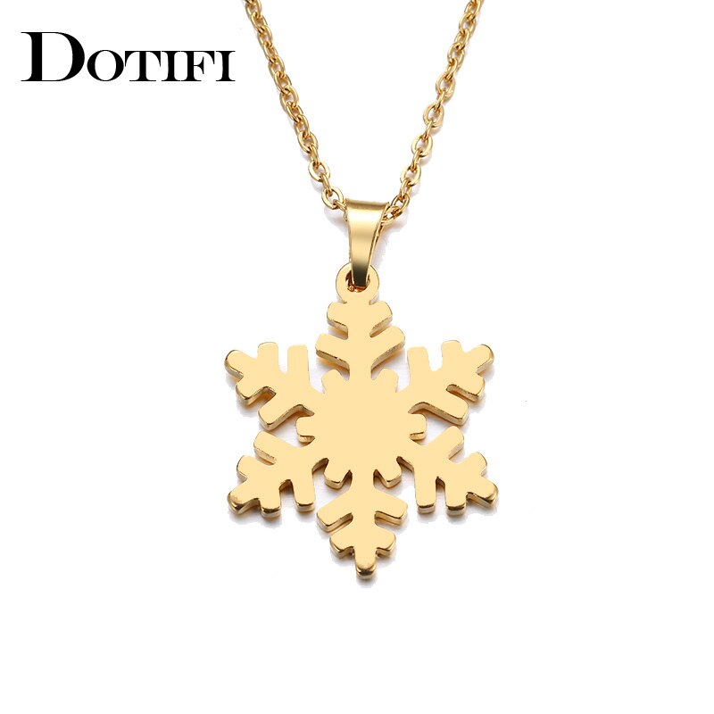 DOTIFI Stainless Steel Necklace For Women Man Lover's Snow Gold And Silver Color Pendant Necklace Engagement Jewelry