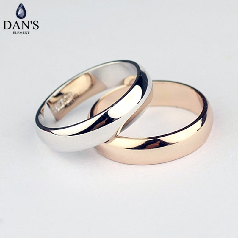 Brand Real round Simple Couple Copper Gold Color Fashion Wedding Rings for Women healthy Top Quality Fi-RG90696