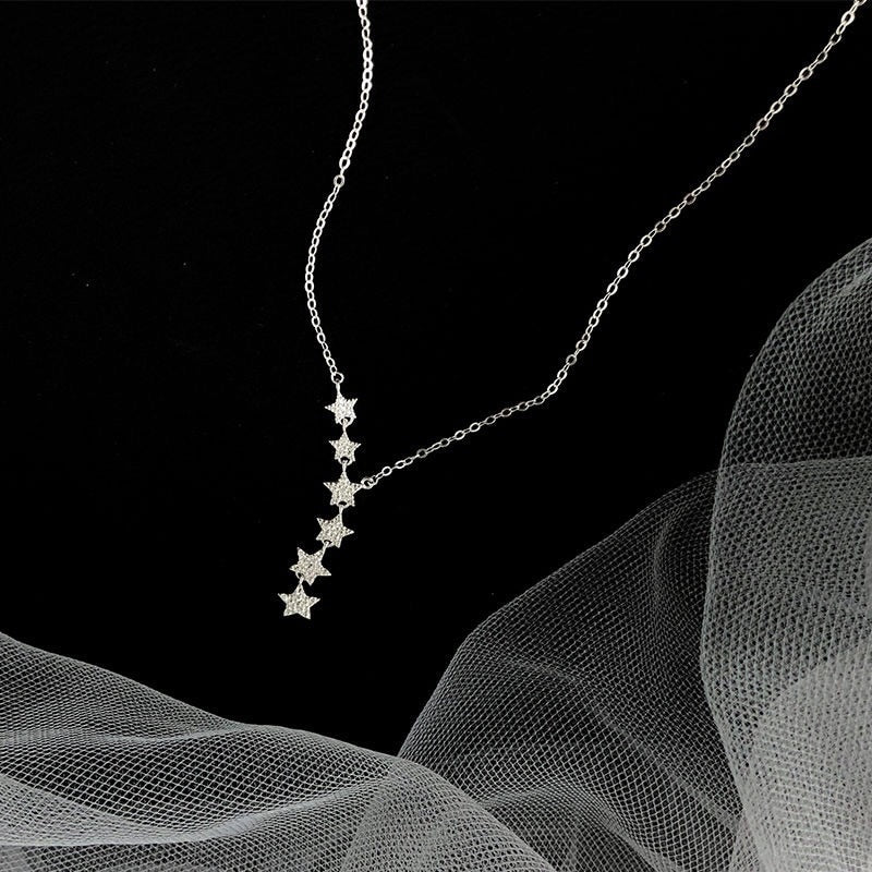 Dazzling Seven Stars Pendant Necklace For Women Star Clavicle Chain Choker Necklace Wedding Jewelry