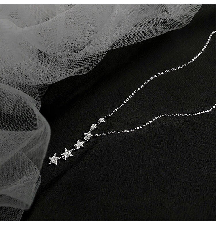 Dazzling Seven Stars Pendant Necklace For Women Star Clavicle Chain Choker Necklace Wedding Jewelry