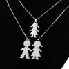 Double Layer Gold Plate Cubic Zirconia Crystal Family Necklace Gift For Women Choker Party Wedding School Jewelry New