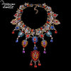Dvacaman Brand HotHandmade Crystal Choker Necklace Women Flower Statement Necklace Engagement Show Party Jewelry O5