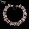 Dvacaman Brand HotHandmade Crystal Choker Necklace Women Flower Statement Necklace Engagement Show Party Jewelry O5