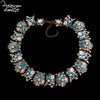 Dvacaman Brand HotHandmade Crystal Choker Necklace Women Flower Statement Necklace Engagement Show Party Jewelry O5