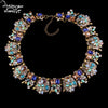 Dvacaman Brand HotHandmade Crystal Choker Necklace Women Flower Statement Necklace Engagement Show Party Jewelry O5
