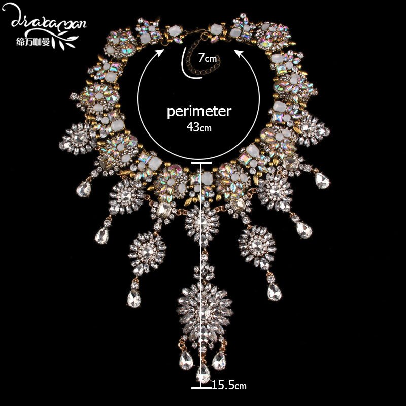 Dvacaman Brand HotHandmade Crystal Choker Necklace Women Flower Statement Necklace Engagement Show Party Jewelry O5