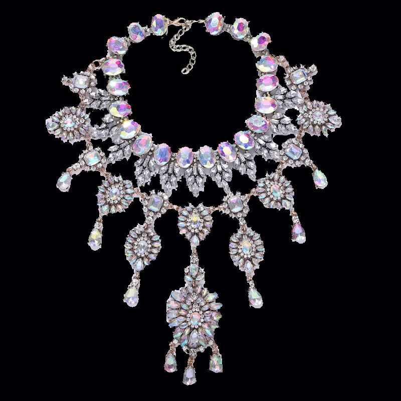 Dvacaman Brand HotHandmade Crystal Choker Necklace Women Flower Statement Necklace Engagement Show Party Jewelry O5