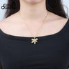 Effie Queen Gold-color Women Necklaces Maple Leaf Pendants With AAA Cubic Zircon Wedding Summer Holiday Jewelry DN171