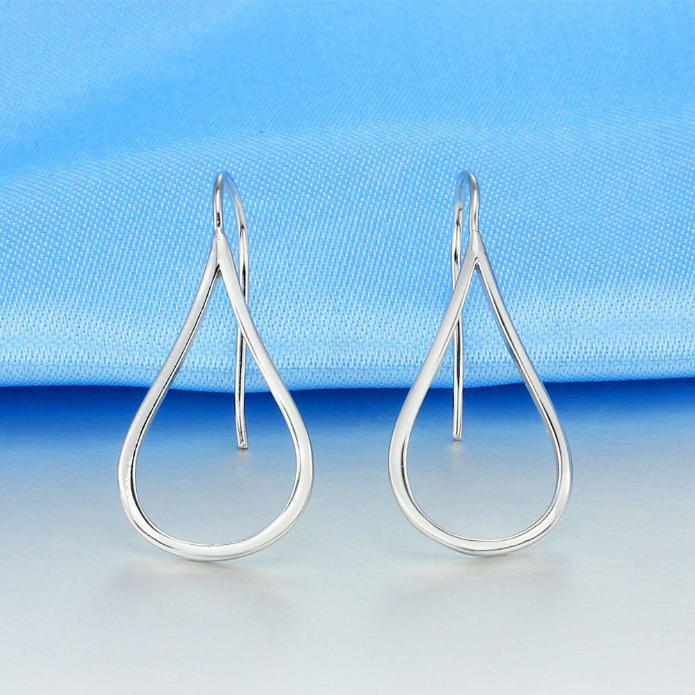 Elegant 925 Sterling Silver Lady Marquis Silver Earrings ear Fashion Jewelry Drop Earrings For Women Sister Gift