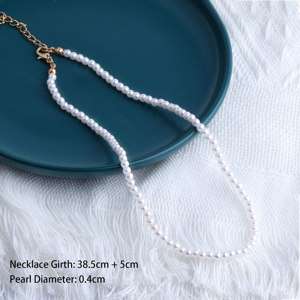 Elegant Imitation Pearl Choker Necklace for Women Big Round Pearl Wedding Necklaces Charm Party Wedding Jewelry Gifts