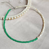 Elegant Natural Freshwater Pearl Necklace for Women Green Aventurine Stone Baoruqe Pearl Choker Wedding Jewelry Femme Collier