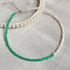 Elegant Natural Freshwater Pearl Necklace for Women Green Aventurine Stone Baoruqe Pearl Choker Wedding Jewelry Femme Collier