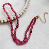 Elegant Natural Pink Tourmaline Necklace for Women Wedding Jewelry Irregular Raw Gravel Stone Rosy Crystal Choker Collier Femme