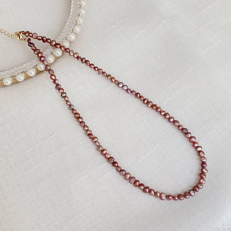 Elegant Real Natural Freshwater Pearl Necklace for Women Mini Small Irregular Baroque Pearl Choker Wedding Jewelry Femme Collier