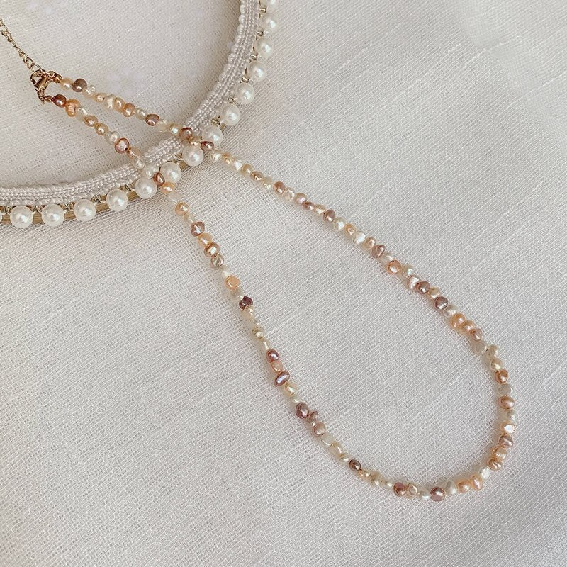 Elegant Real Natural Freshwater Pearl Necklace for Women Mini Small Irregular Baroque Pearl Choker Wedding Jewelry Femme Collier