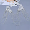 Elegant wedding dress pearl crystal shoulder chain jewelry flower lace beaded breast chain design woman tassel necklace accessor