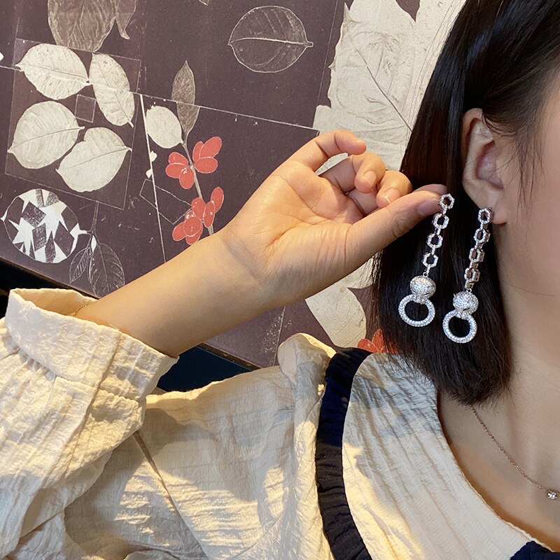 Europe America Jewelry 14K Gold plated  Animal Leopard Pendant Earring Elegant Women Wedding Party Accessories