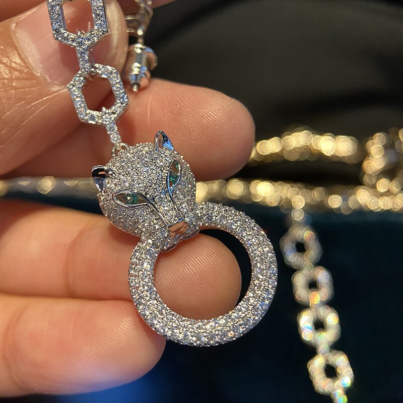 Europe America Jewelry 14K Gold plated  Animal Leopard Pendant Earring Elegant Women Wedding Party Accessories