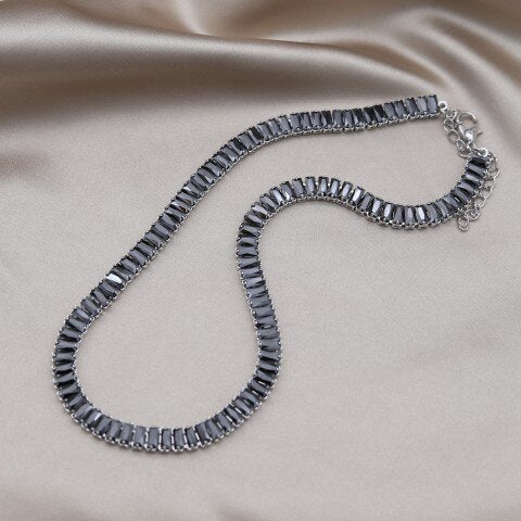 Europe and America selling Jewelry  Black Zircon Short Necklace Elegant Women's Party Accessories