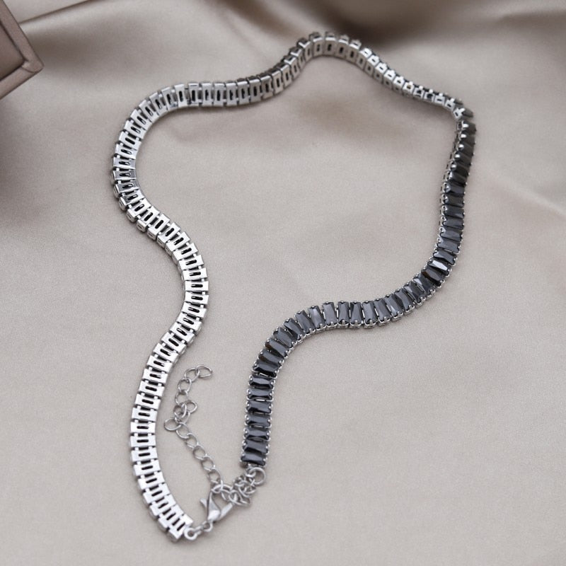 Europe and America selling Jewelry  Black Zircon Short Necklace Elegant Women's Party Accessories