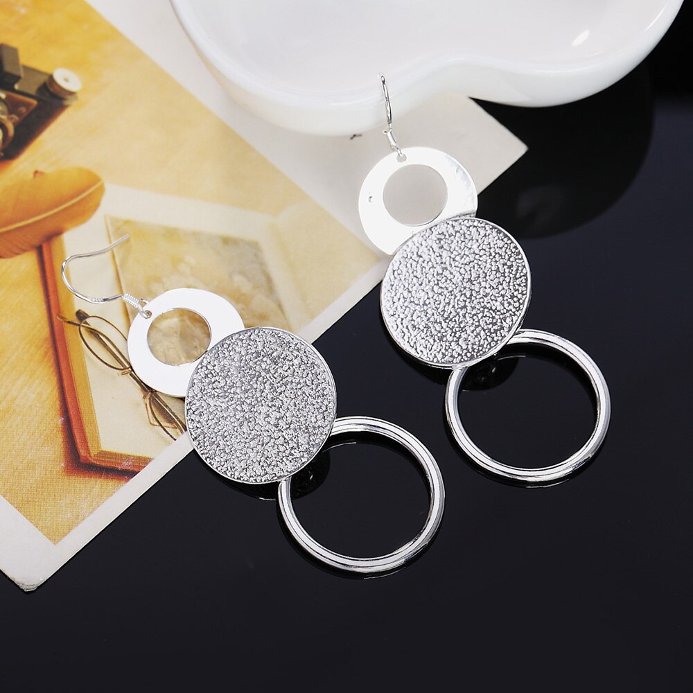 925 Stamp Silver Color Abrazine Circle Dangle Earrings For Women 2022 Weddings  Designer Jewelry Christmas GaaBou