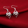 925 Stamp Silver Color Women's Zircon Heart Dangle Earrings 2022 Trend Wedding Earrings Pendant Jewelry Christmas GaaBou